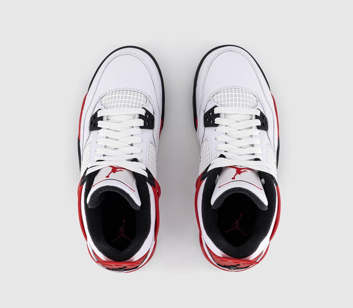 JordanAir Jordan 4 GS Trainer White Fire Red Black Neutral Grey