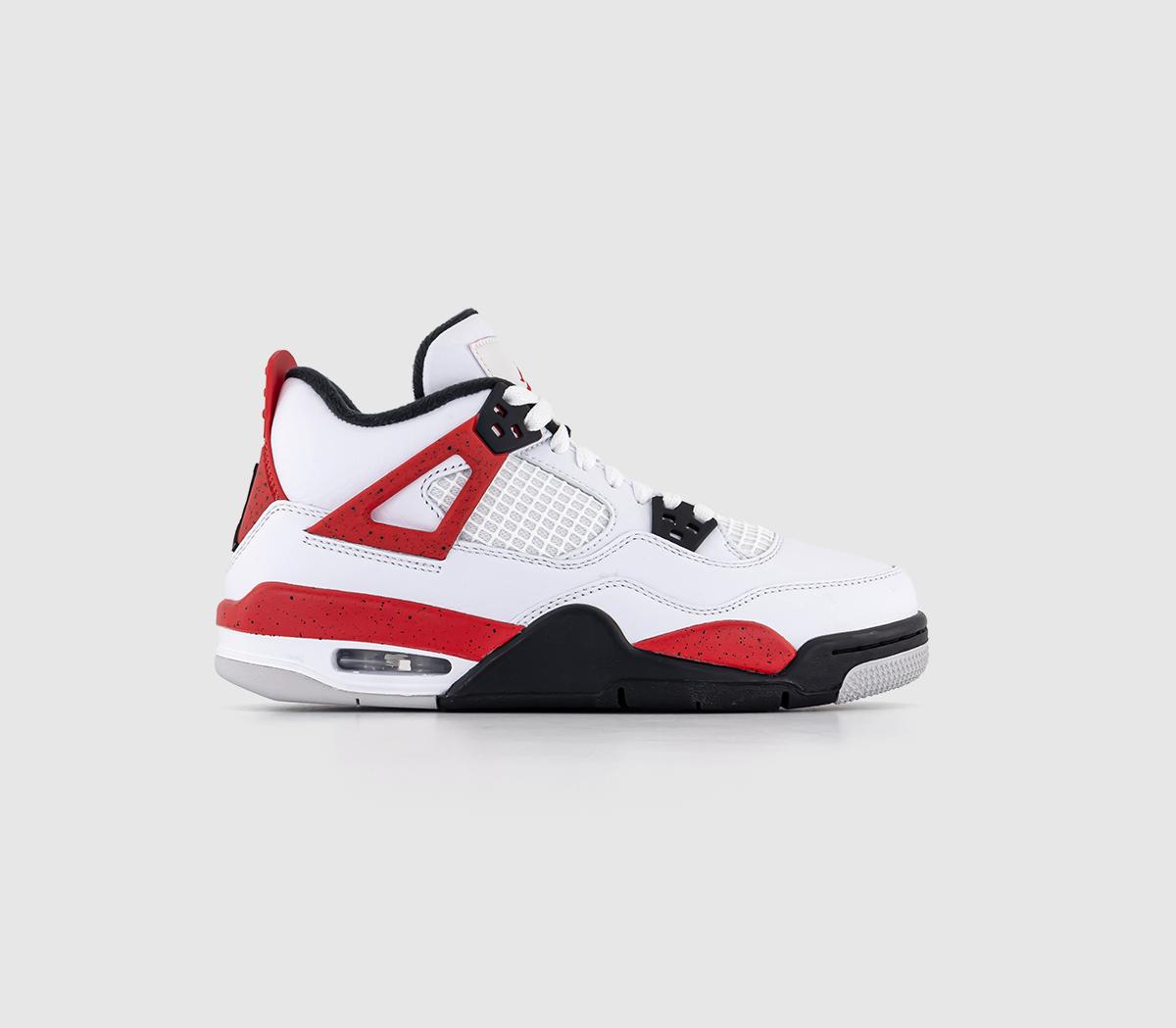 women's jordan 4 red and white