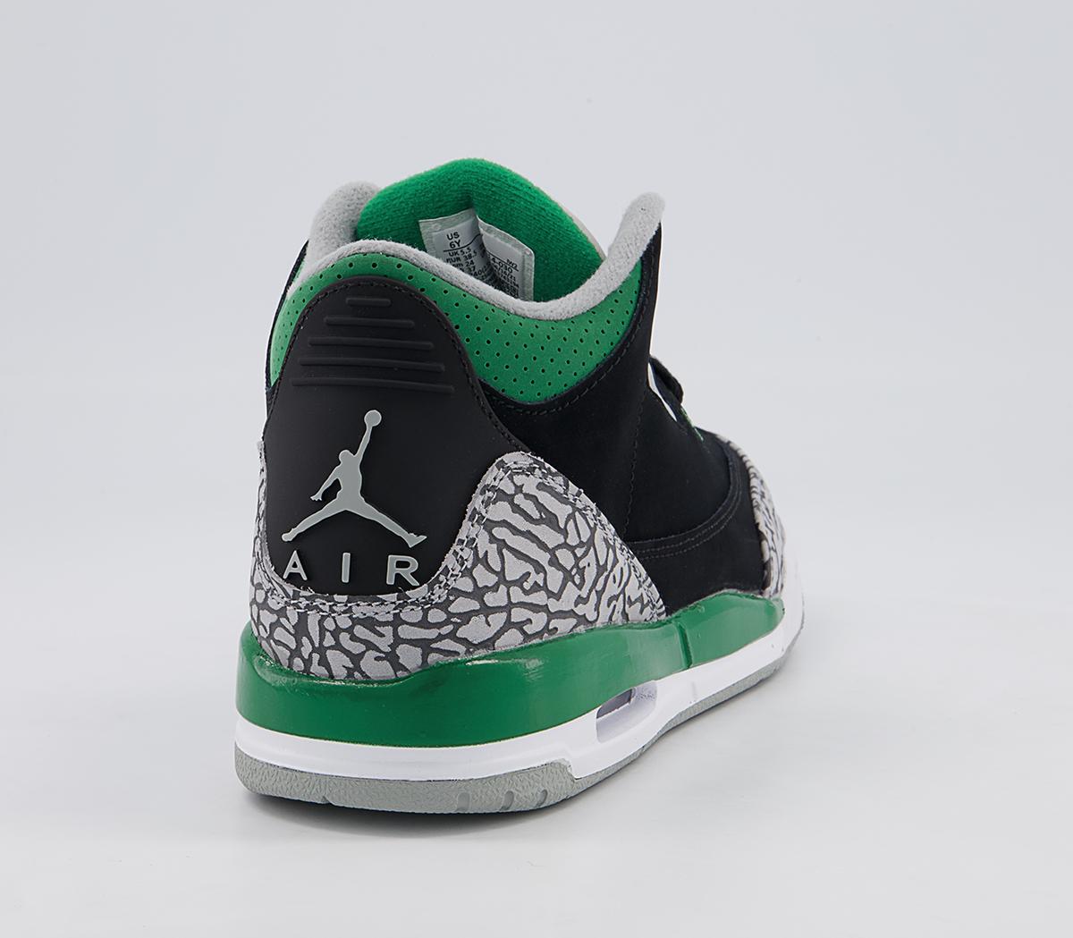 Jordan Jordan 3 Gs Trainers Jordan Jordan 3 Gs Trainers Black Green White