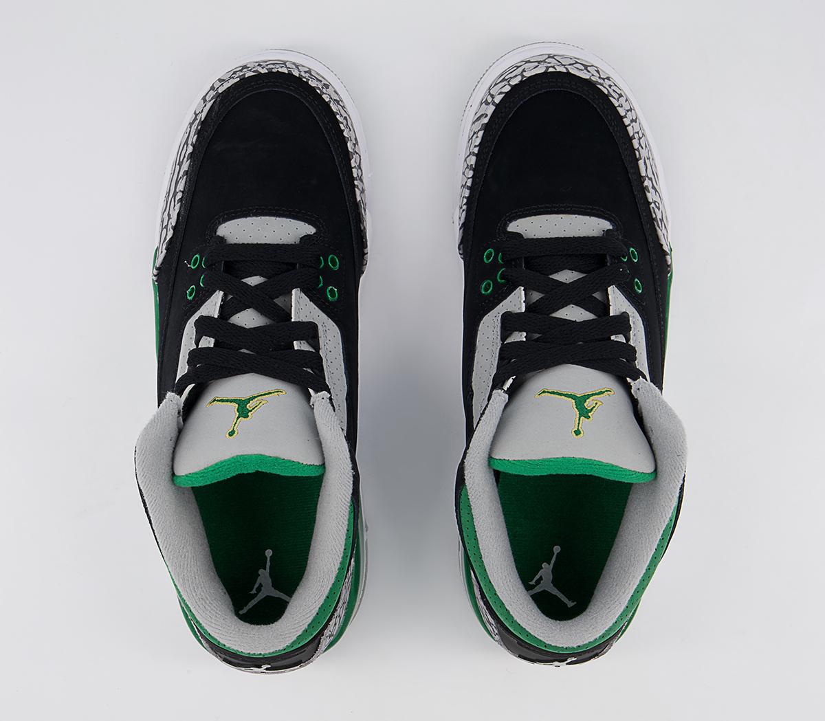 Jordan Jordan 3 Gs Trainers Jordan Jordan 3 Gs Trainers Black Green White