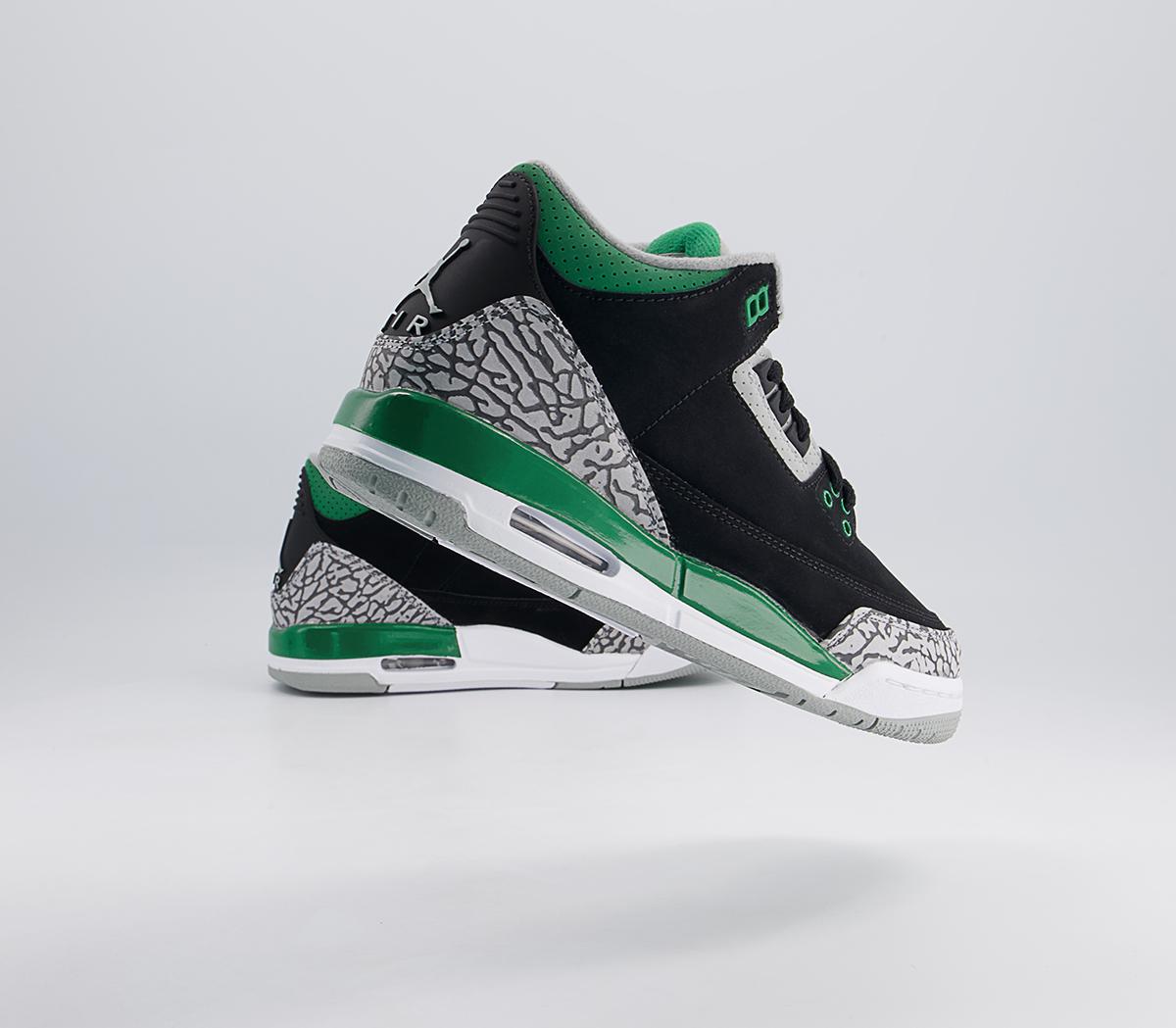 Jordan Jordan 3 Gs Trainers Jordan Jordan 3 Gs Trainers Black Green White