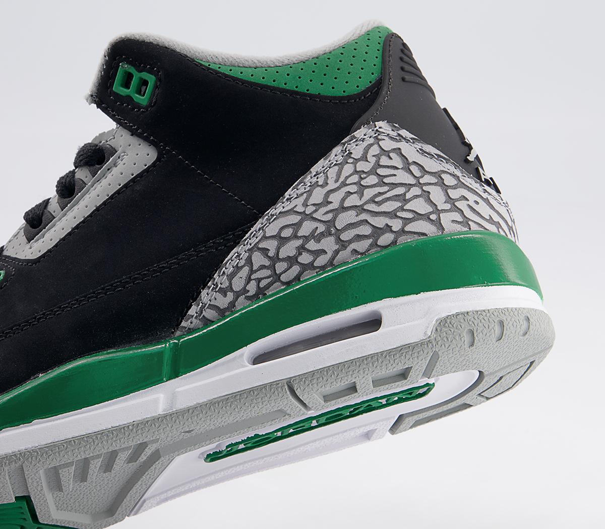 Jordan Jordan 3 Gs Trainers Jordan Jordan 3 Gs Trainers Black Green White