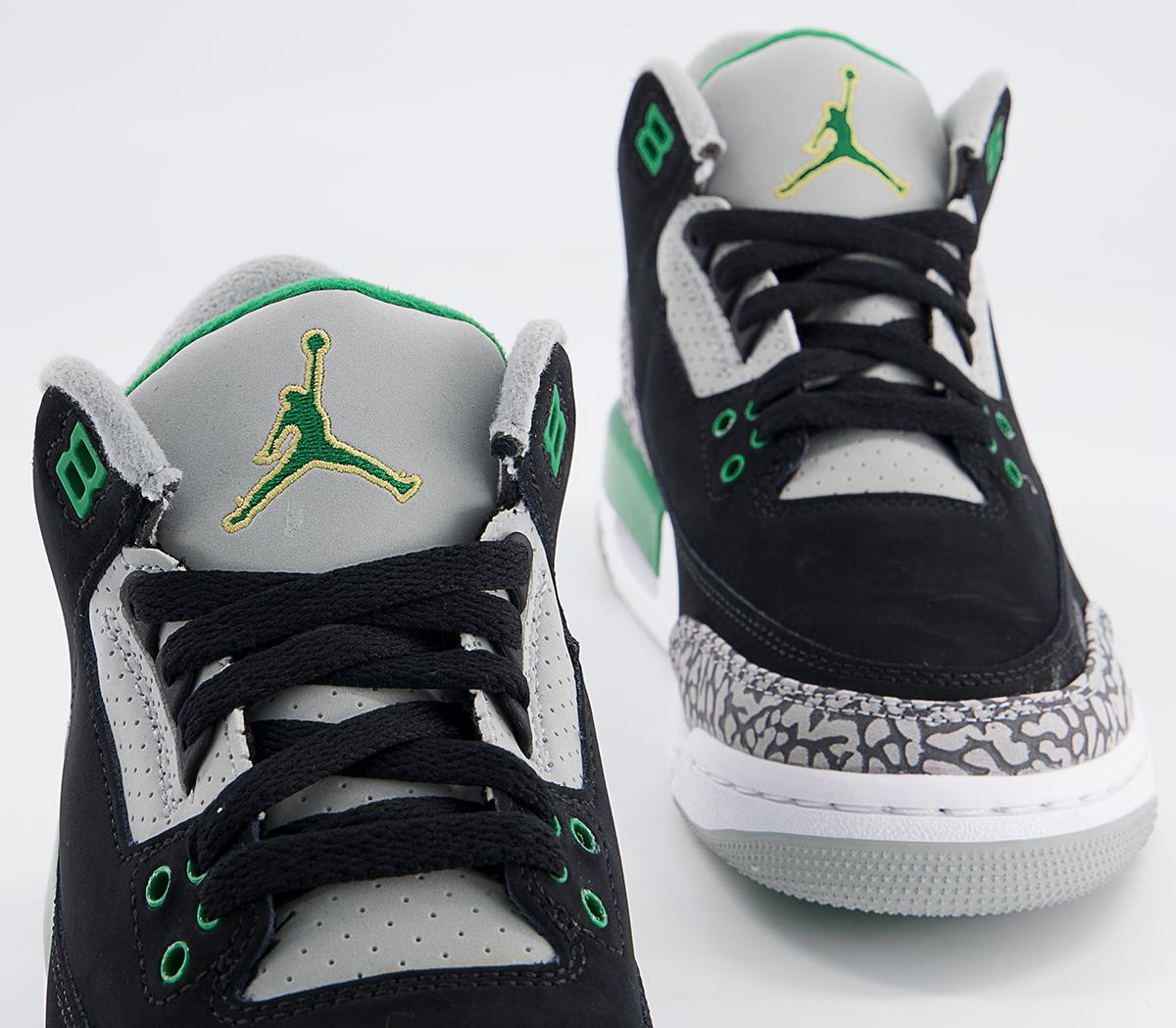 Jordan Jordan 3 Gs Trainers Jordan Jordan 3 Gs Trainers Black Green White