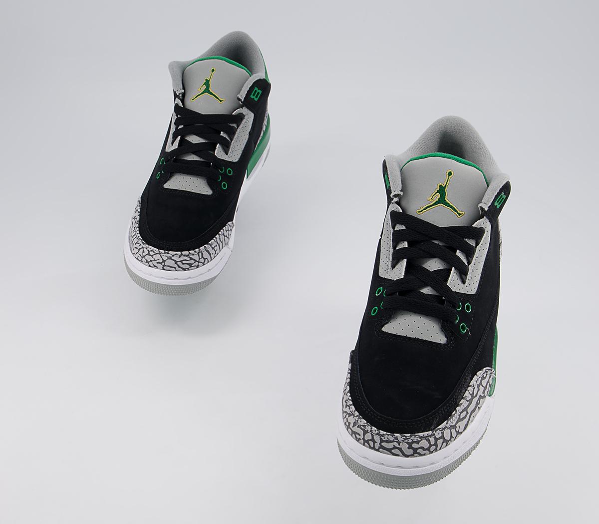 Jordan Jordan 3 Gs Trainers Jordan Jordan 3 Gs Trainers Black Green White