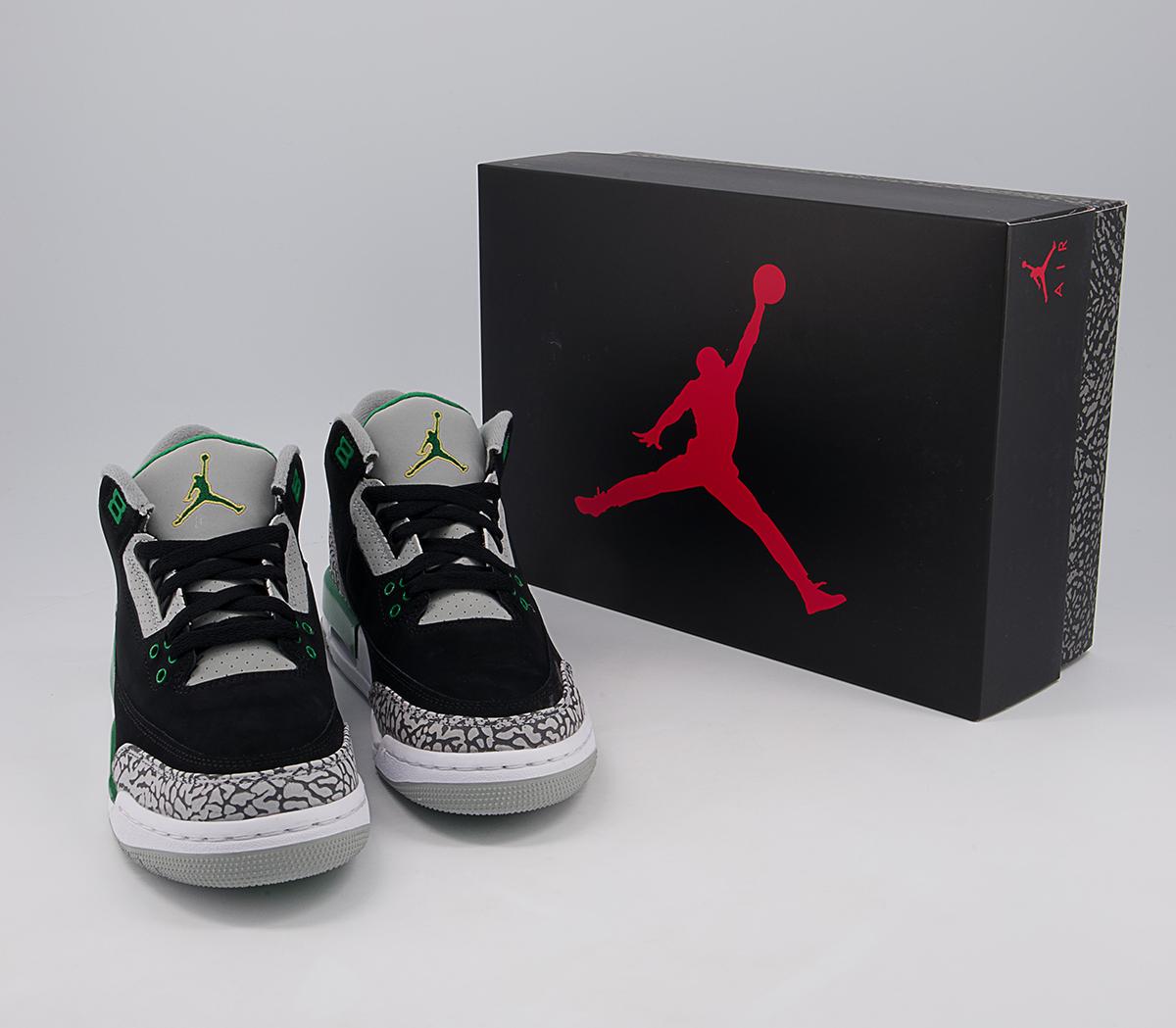 Jordan Jordan 3 Gs Trainers Jordan Jordan 3 Gs Trainers Black Green White