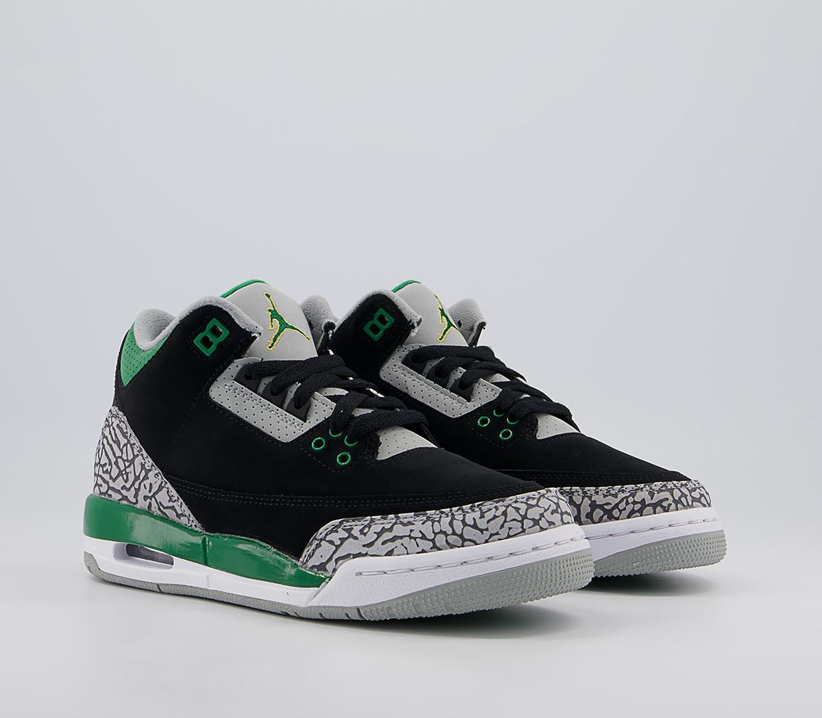 Jordan Jordan 3 Gs Trainers Jordan Jordan 3 Gs Trainers Black Green White