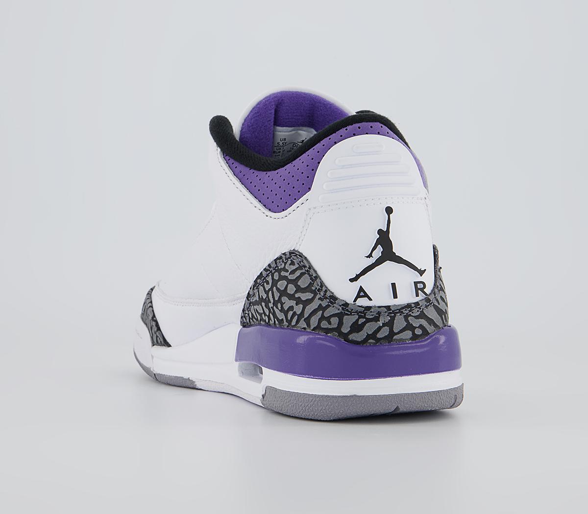 Jordan Jordan 3 Gs Trainers Jordan Jordan 3 Gs Trainers White Black Dark Iris Violet Haze