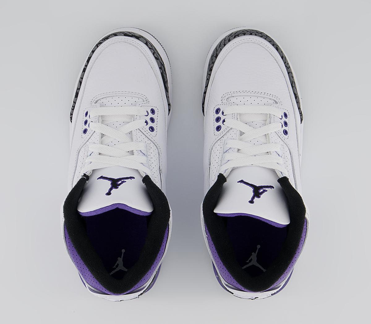 Jordan Jordan 3 Gs Trainers Jordan Jordan 3 Gs Trainers White Black Dark Iris Violet Haze