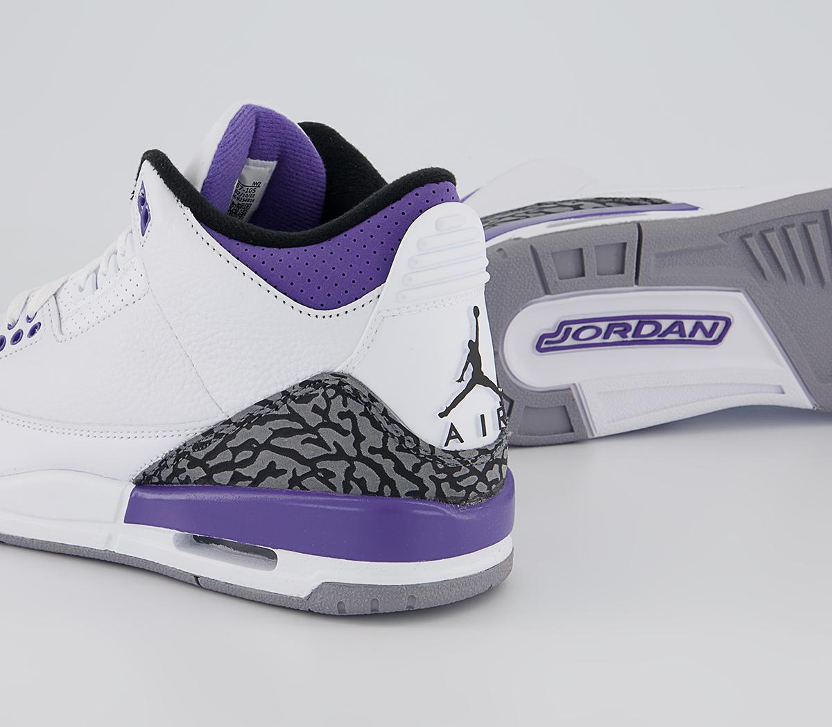 Jordan Jordan 3 Gs Trainers Jordan Jordan 3 Gs Trainers White Black Dark Iris Violet Haze