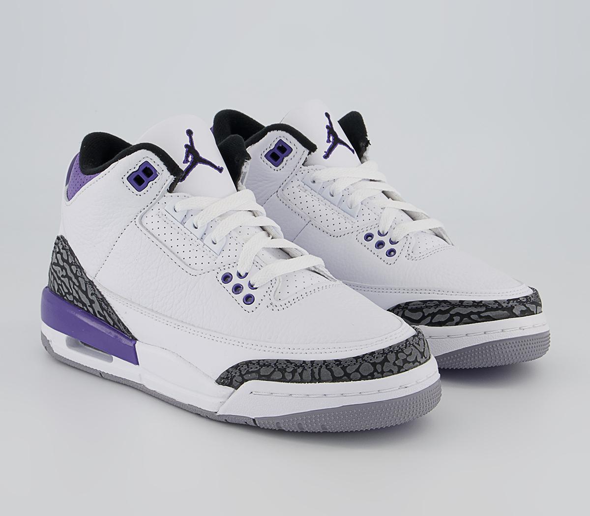 Jordan Jordan 3 Gs Trainers Jordan Jordan 3 Gs Trainers White Black Dark Iris Violet Haze