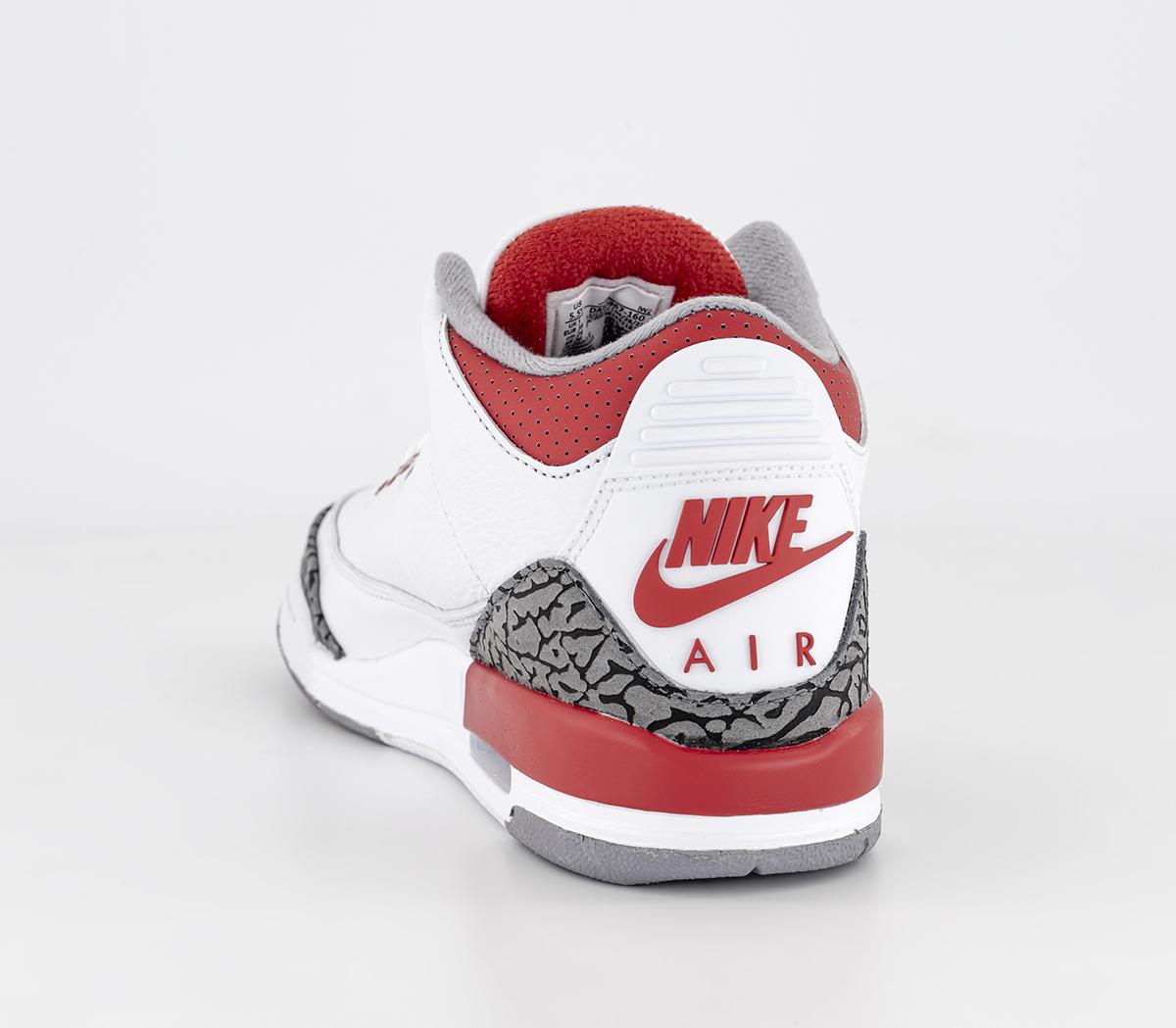 JordanJordan 3 Gs TrainersWhite Fire Red Black Cement Grey