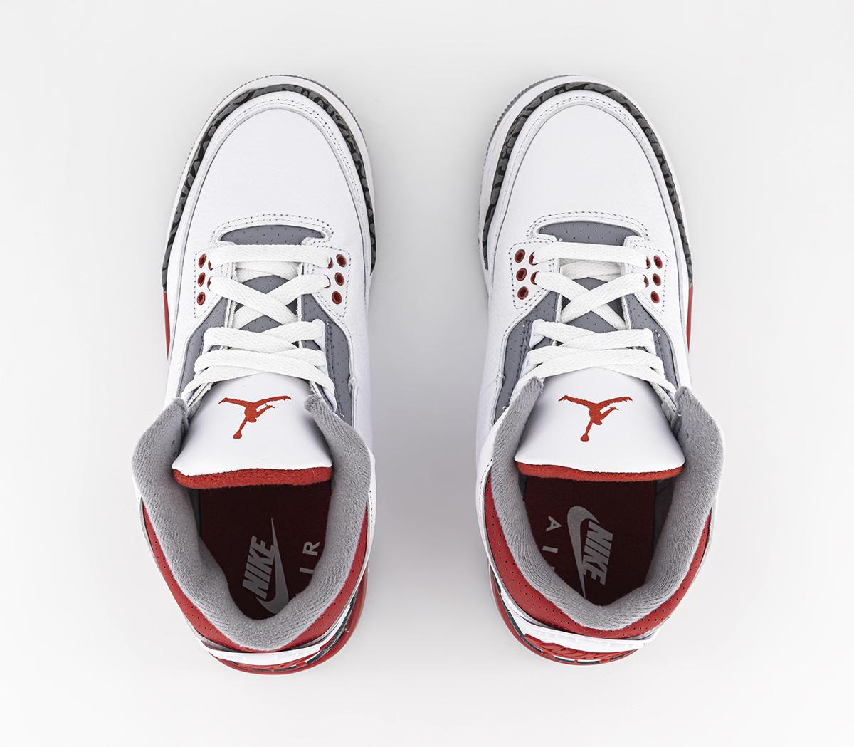 JordanJordan 3 Gs TrainersWhite Fire Red Black Cement Grey