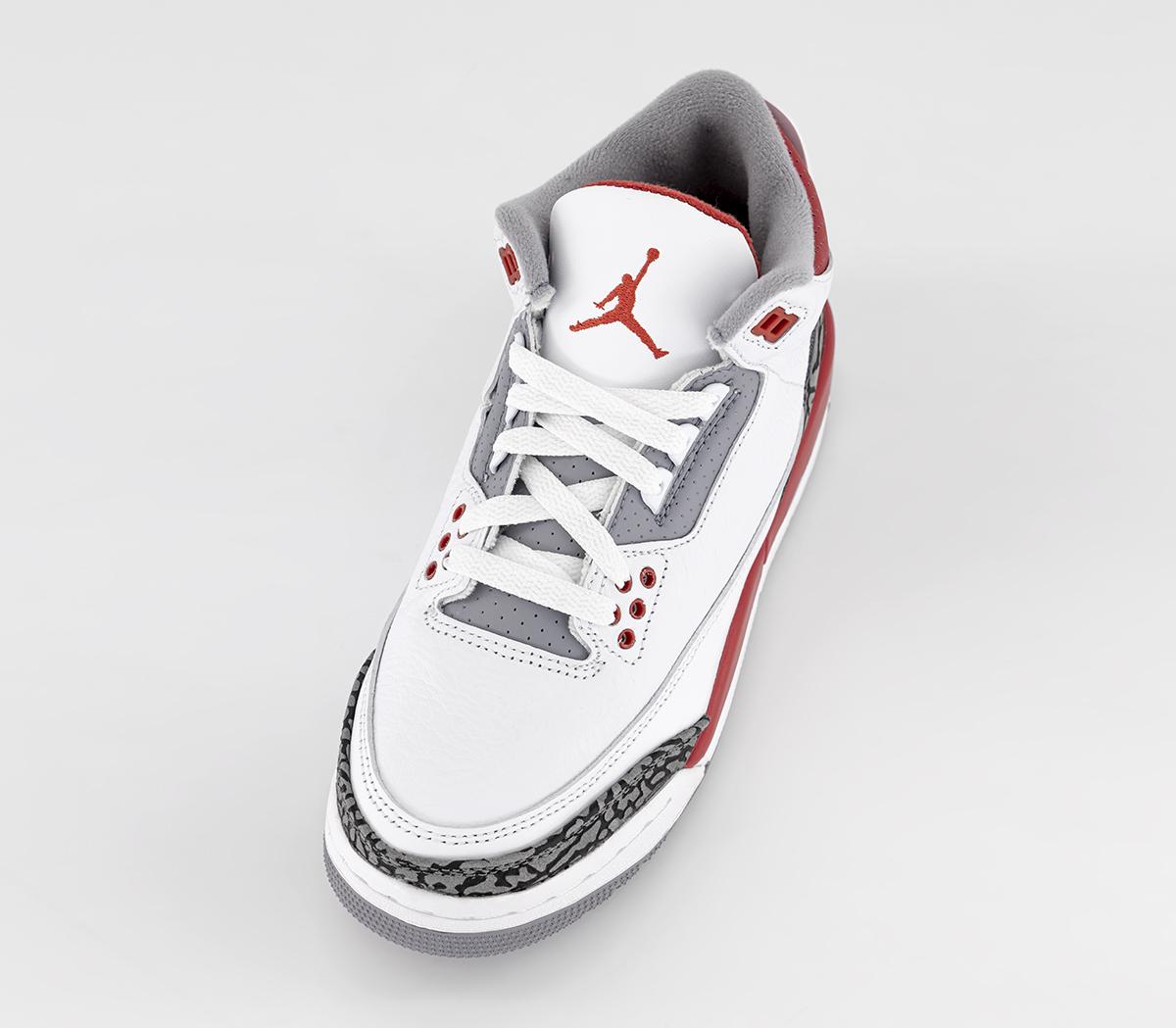 JordanJordan 3 Gs TrainersWhite Fire Red Black Cement Grey