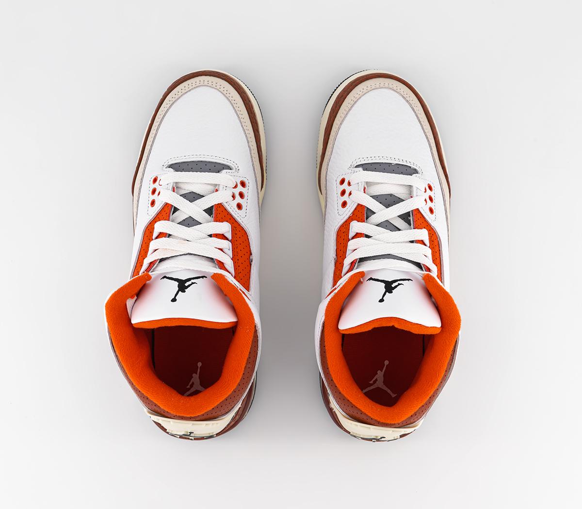 JordanAir Jordan 3 Junior TrainersWhite Black Mars Stone Orange