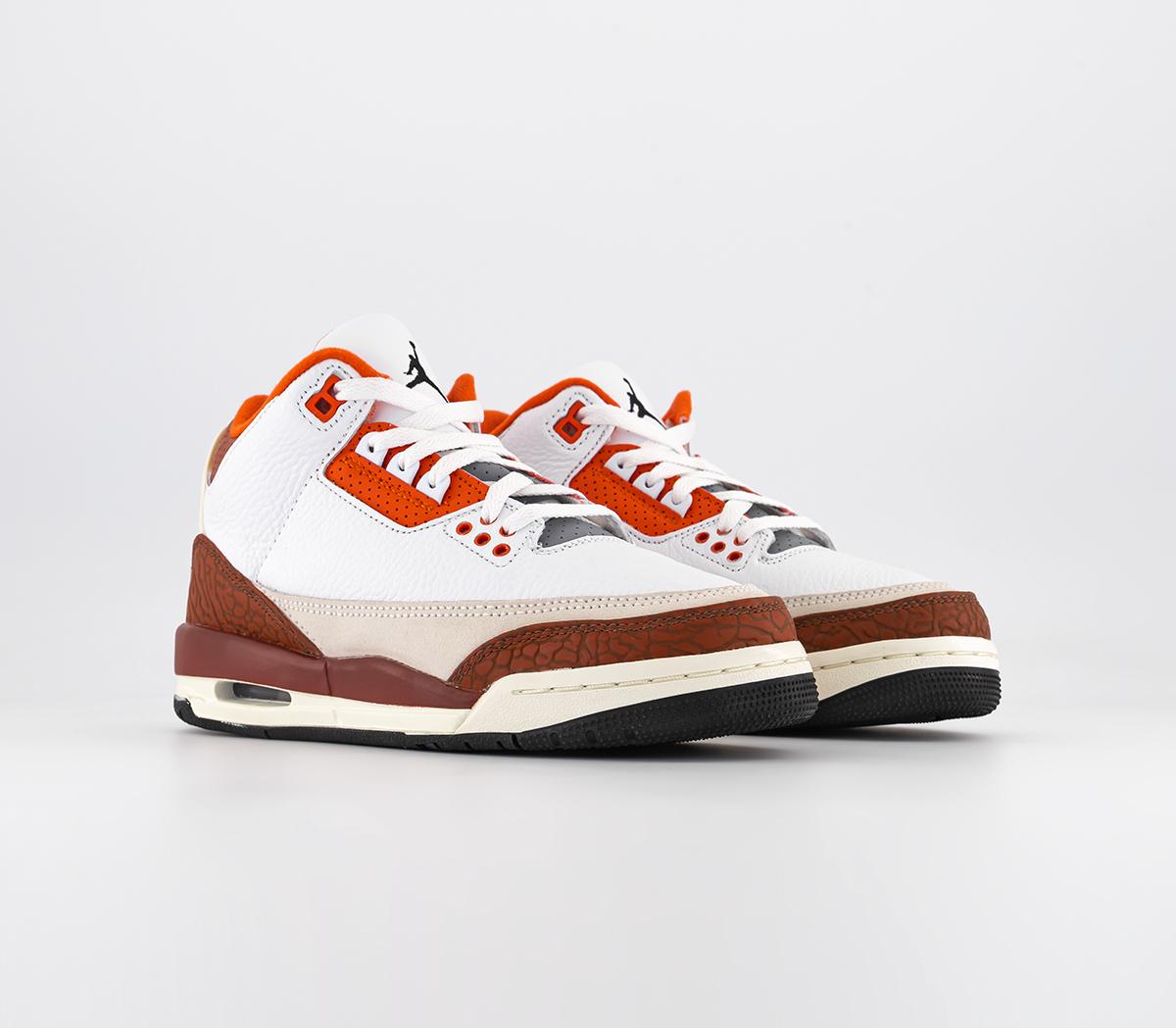 JordanAir Jordan 3 Junior TrainersWhite Black Mars Stone Orange
