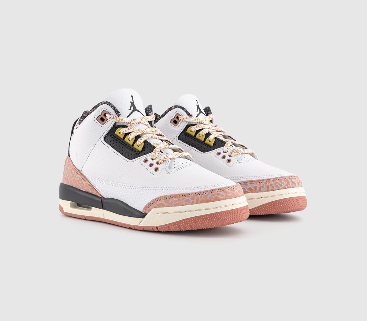 JordanJordan 3 GS Trainers White Anthracite Red Stardust Sail Saturn Gold