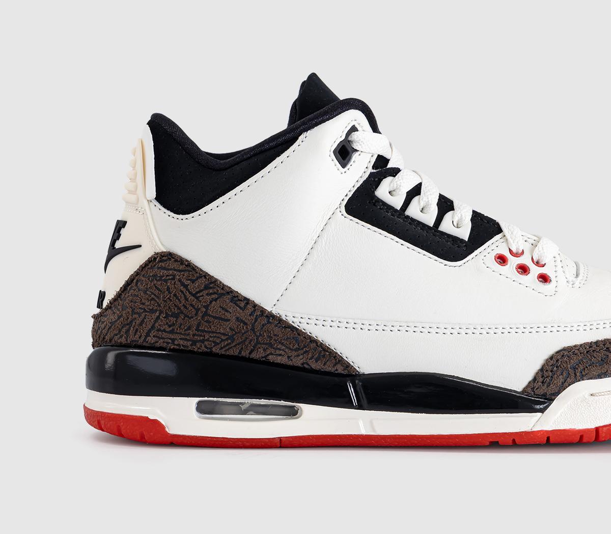 JordanJordan 3 GS TrainersSail Black University Red Pale Ivory
