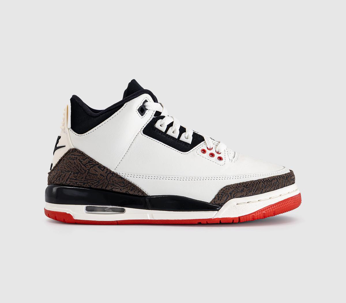 Jordan 3 Gs Trainers Sail University Red Pale Ivory Black in  Size 4.5, Offspring