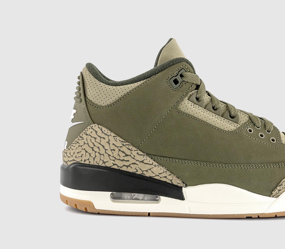 JordanJordan 3 GS TrainersMedium Olive Sequoia Neutral Olive Sail