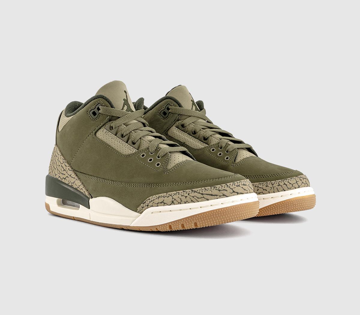 JordanJordan 3 GS TrainersMedium Olive Sequoia Neutral Olive Sail