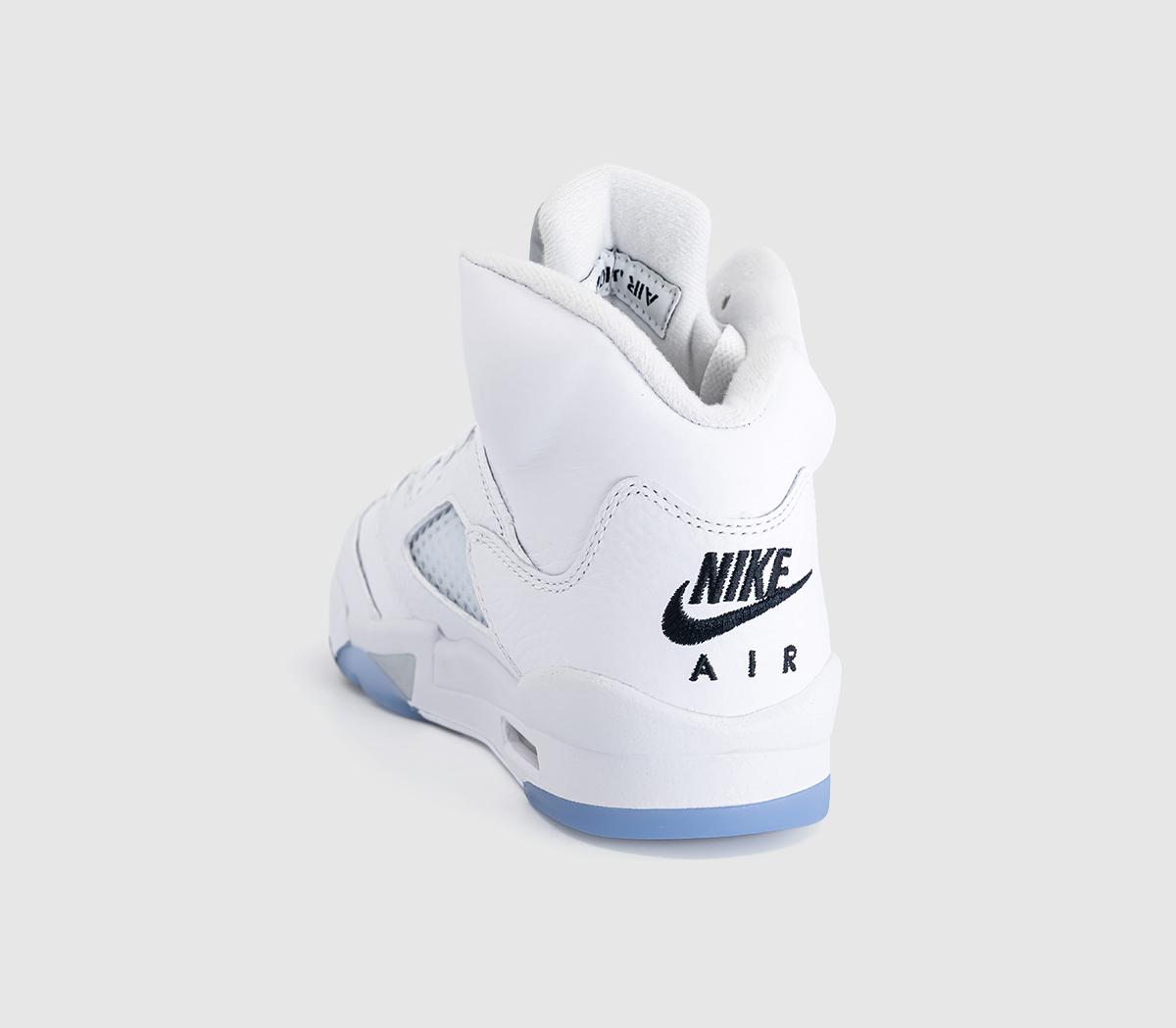 JordanJordan 5 GS TrainersWhite Black Metallic Silver