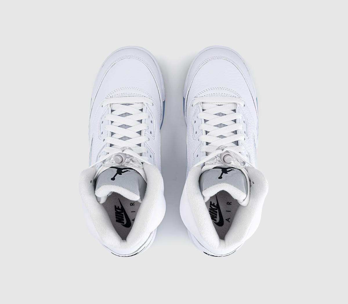 JordanJordan 5 GS TrainersWhite Black Metallic Silver