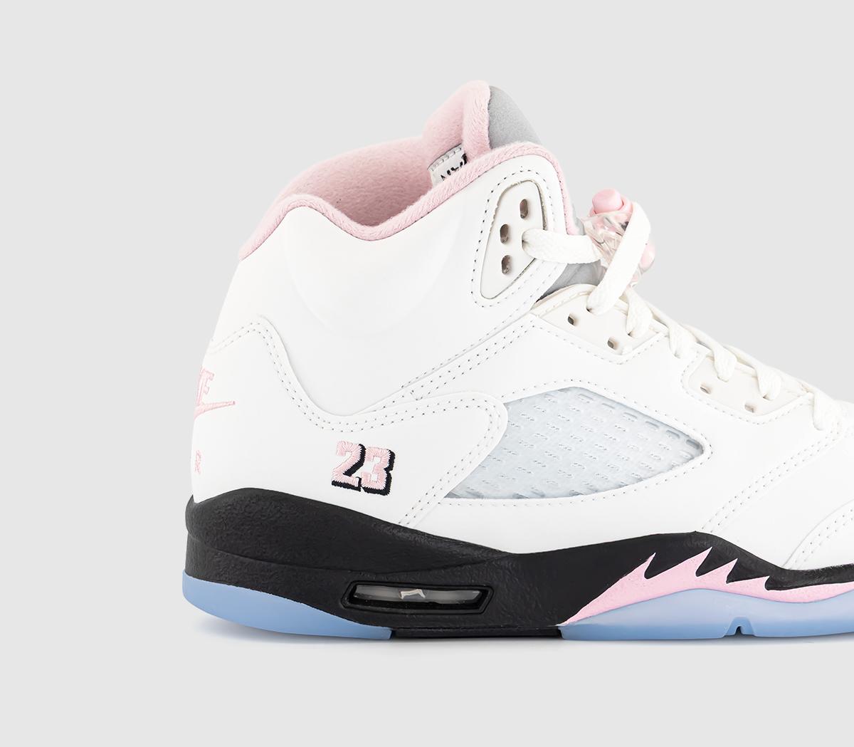 JordanAir Jordan 5 GS TrainersWhite Med Soft Pink Black