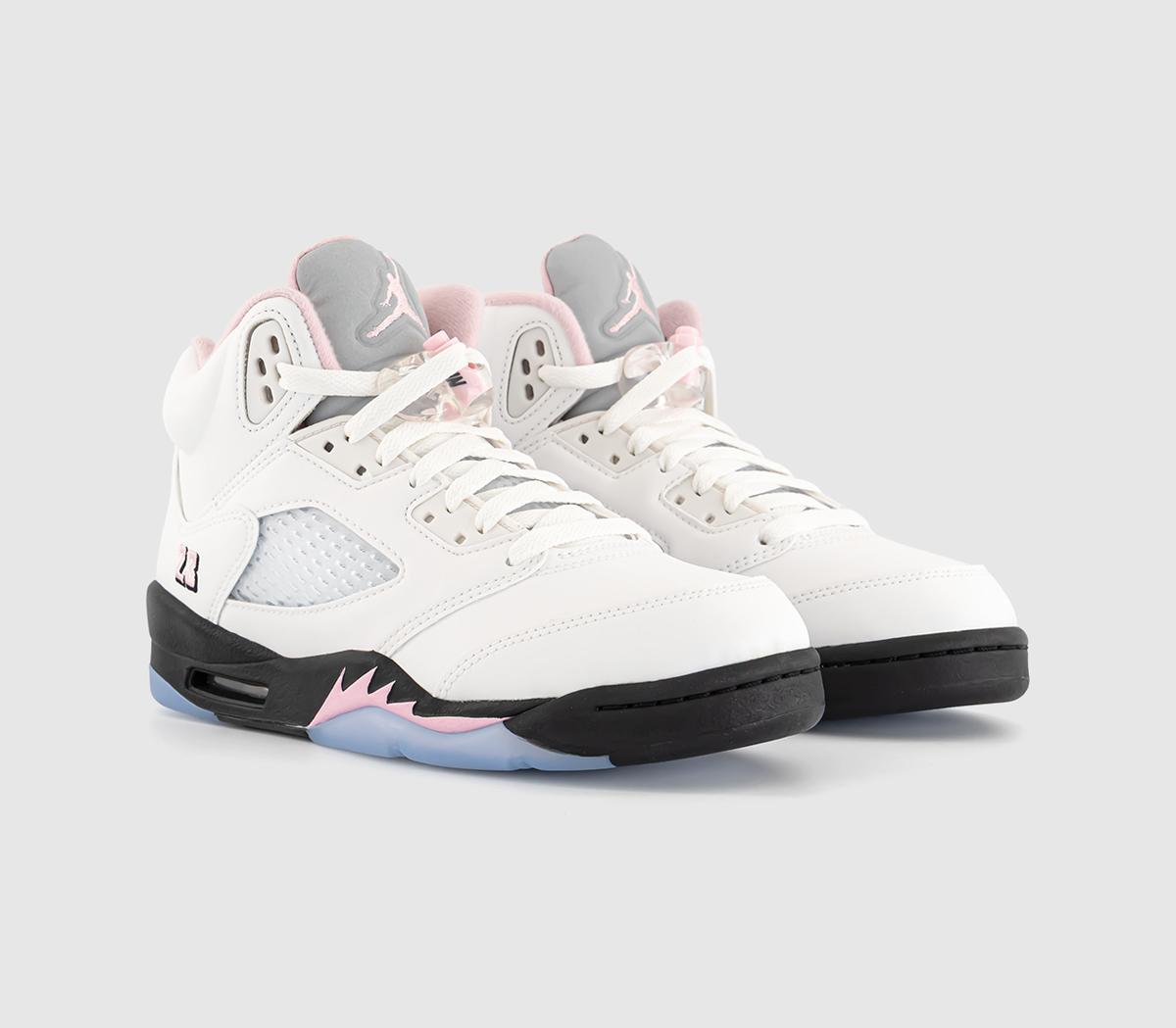 JordanAir Jordan 5 GS TrainersWhite Med Soft Pink Black
