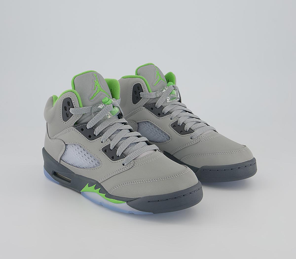 Jordan Jordan 5 GS Trainers Jordan Jordan 5 GS Trainers Silver Green Bean Flint Grey