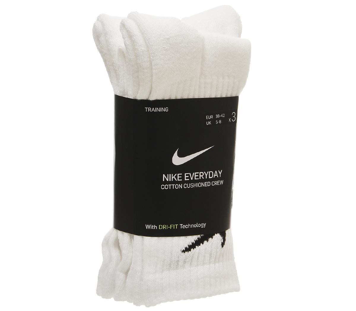 NikeNike Dri-fit Cushion Crew Socks 3 PackWhite Black