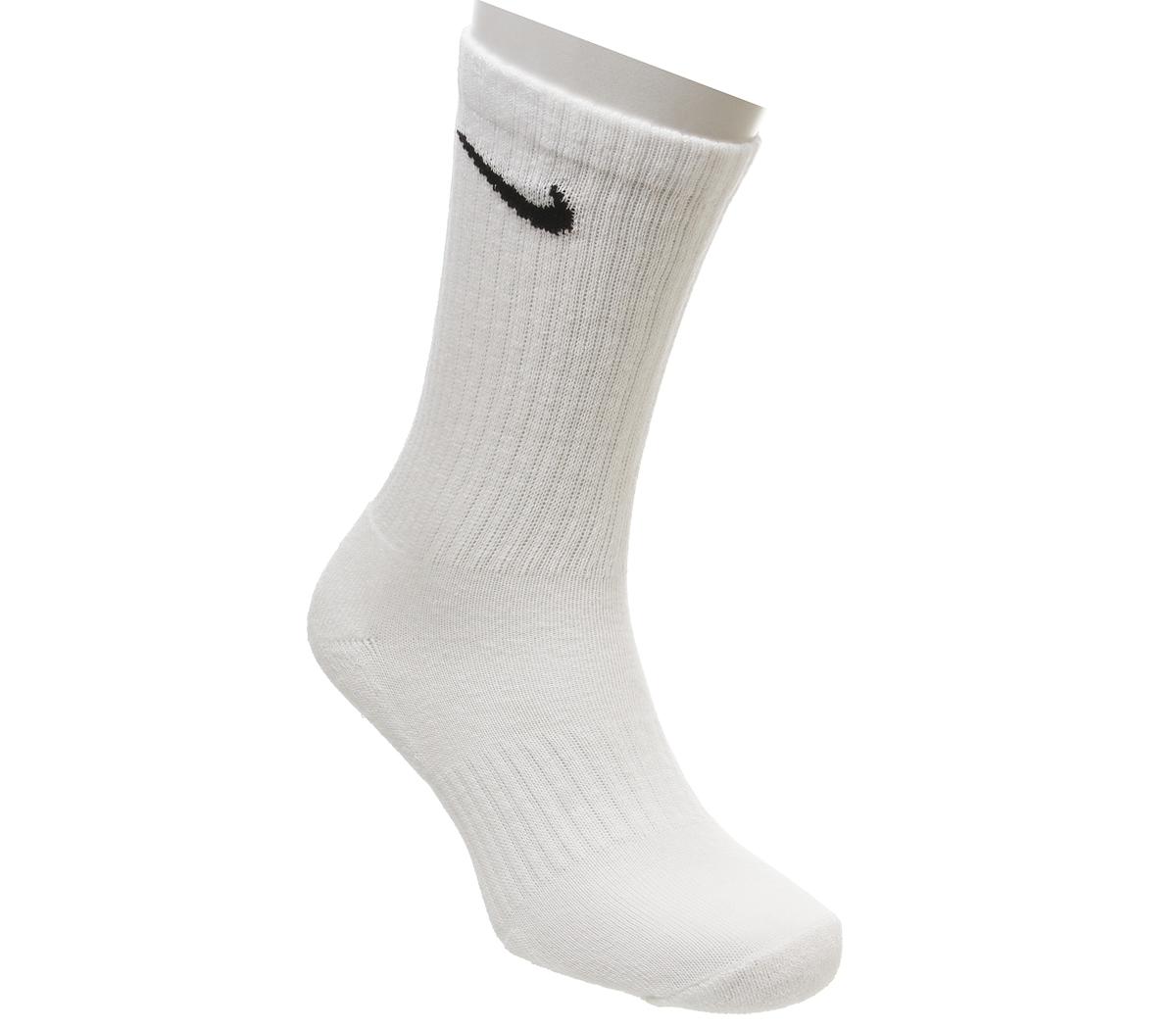 Nike Dri-fit Cushion Crew Socks 3 Pack White Black, L