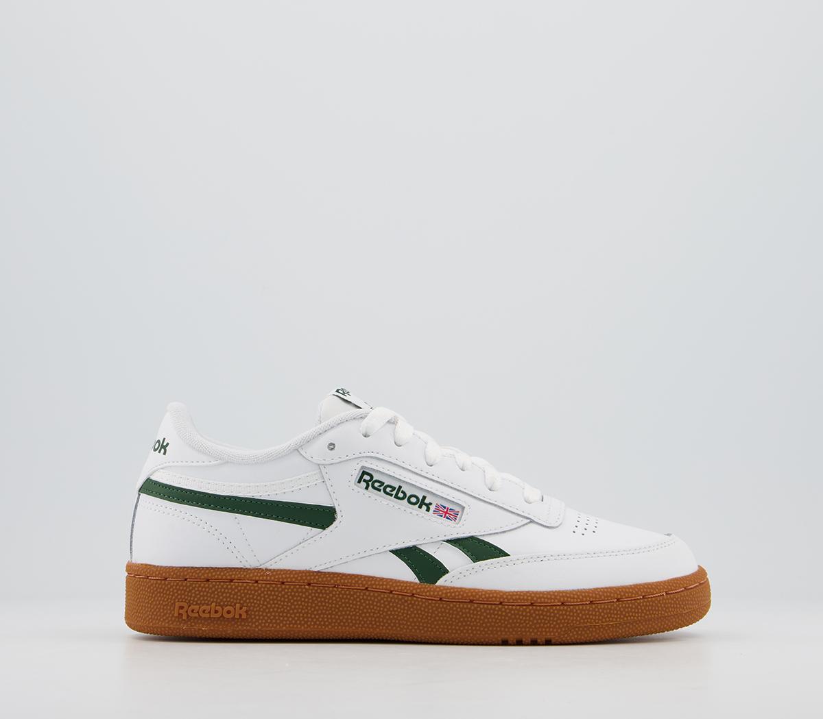 Reebok Club C Revenge Trainers White Utility Green Gum Unisex Sports