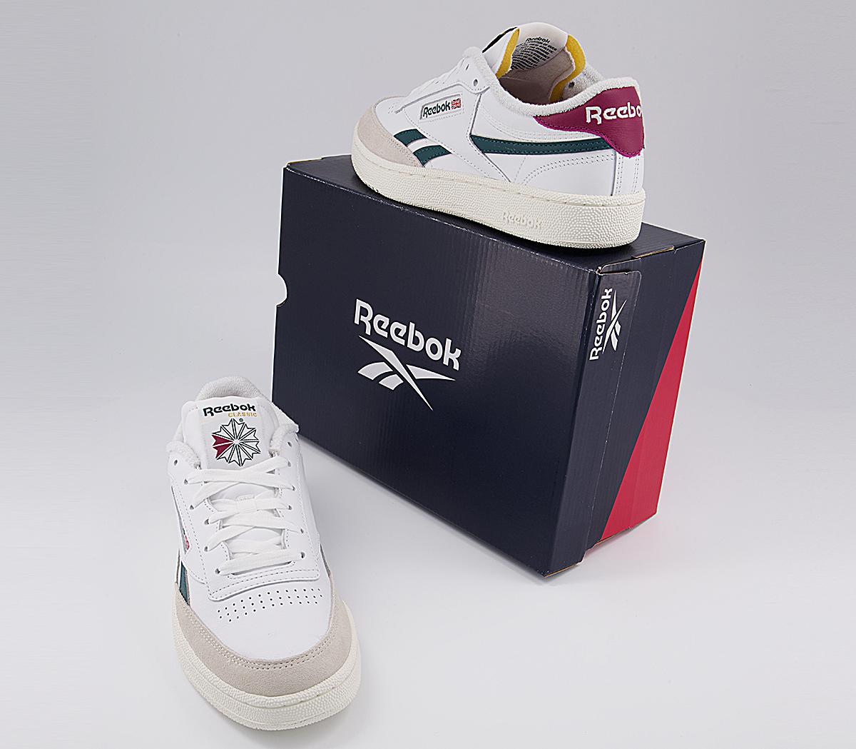 Reebok Club C Revenge Trainers Reebok Club C Revenge Trainers White Midnight Punch Berry