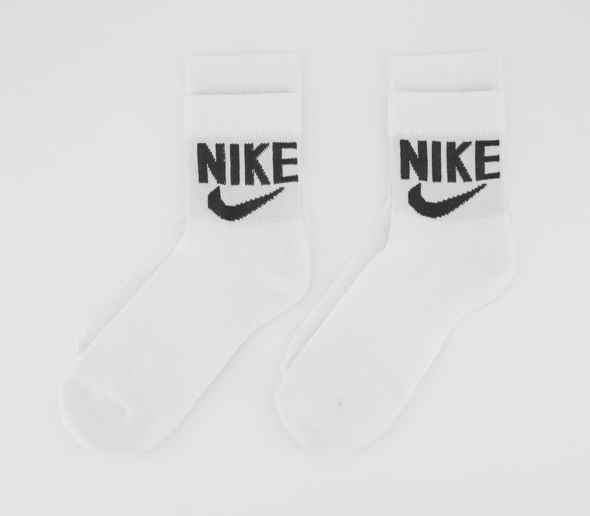 NikeHeritage Ankle Socks 2 PairsWhite Black