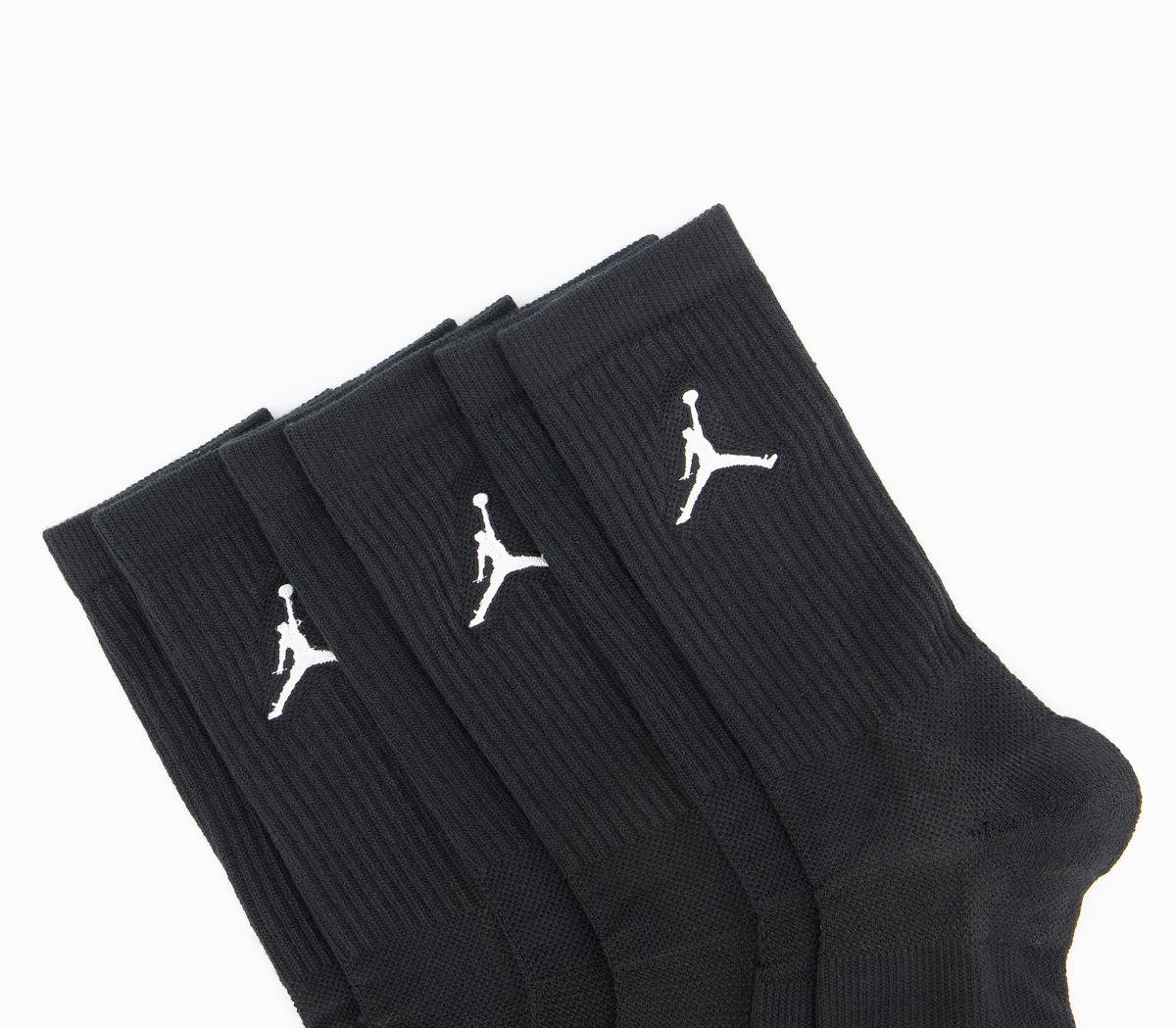 Nike Jordan Jumpman Crew Socks 3 Pairs Black Accessories