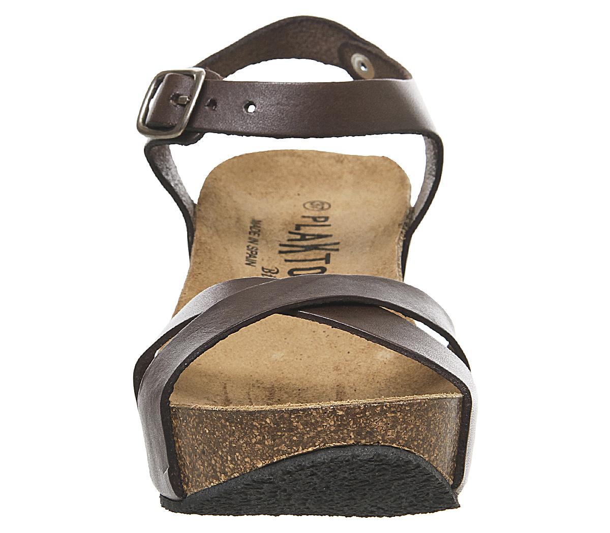 Plakton Cross Vamp Cork Wedges Plakton Cross Vamp Cork Wedges Tan Leather