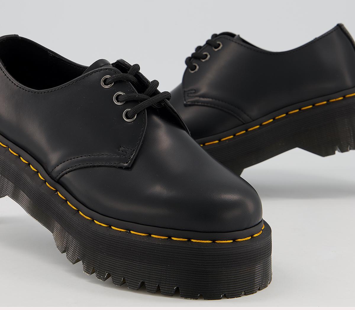 Dr. Martens 1461 Quad Platform 3 Eye Shoes Black - Flat Shoes for Women