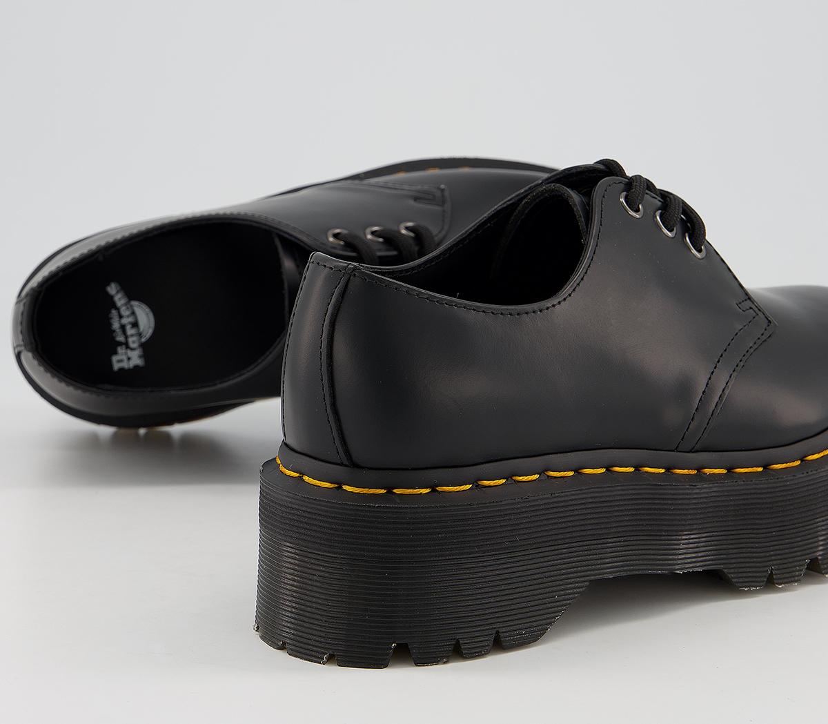 Dr. Martens 1461 Quad Platform 3 Eye Shoes Black - Flat Shoes for Women