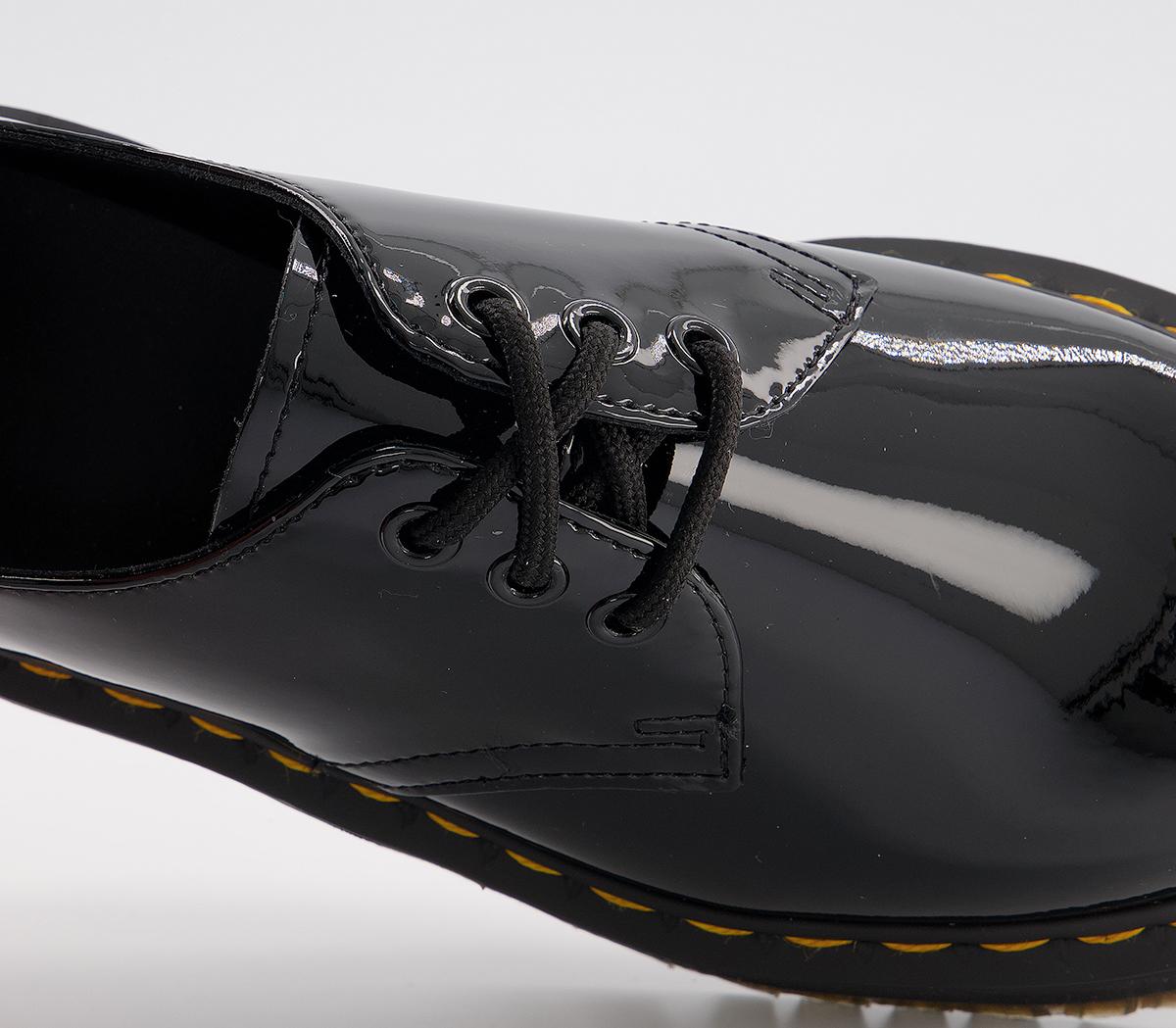 Dr. Martens 1461 Quad 3 Eye Shoes Black Patent - Flat Shoes for Women