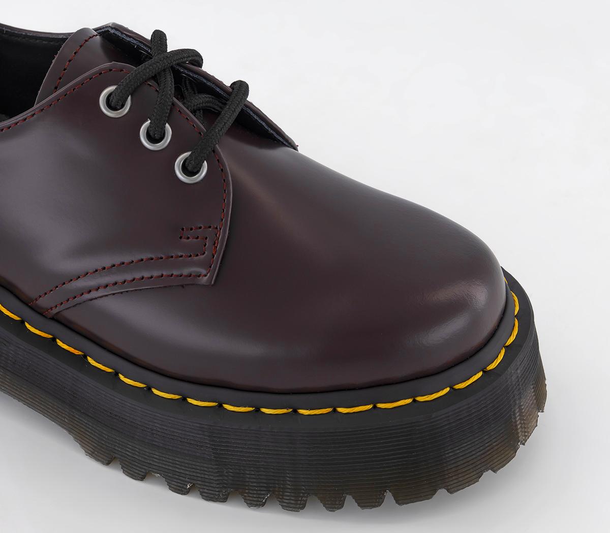 Dr. Martens 1461 Quad 3 Eye Shoes Burgundy Smooth - Flat