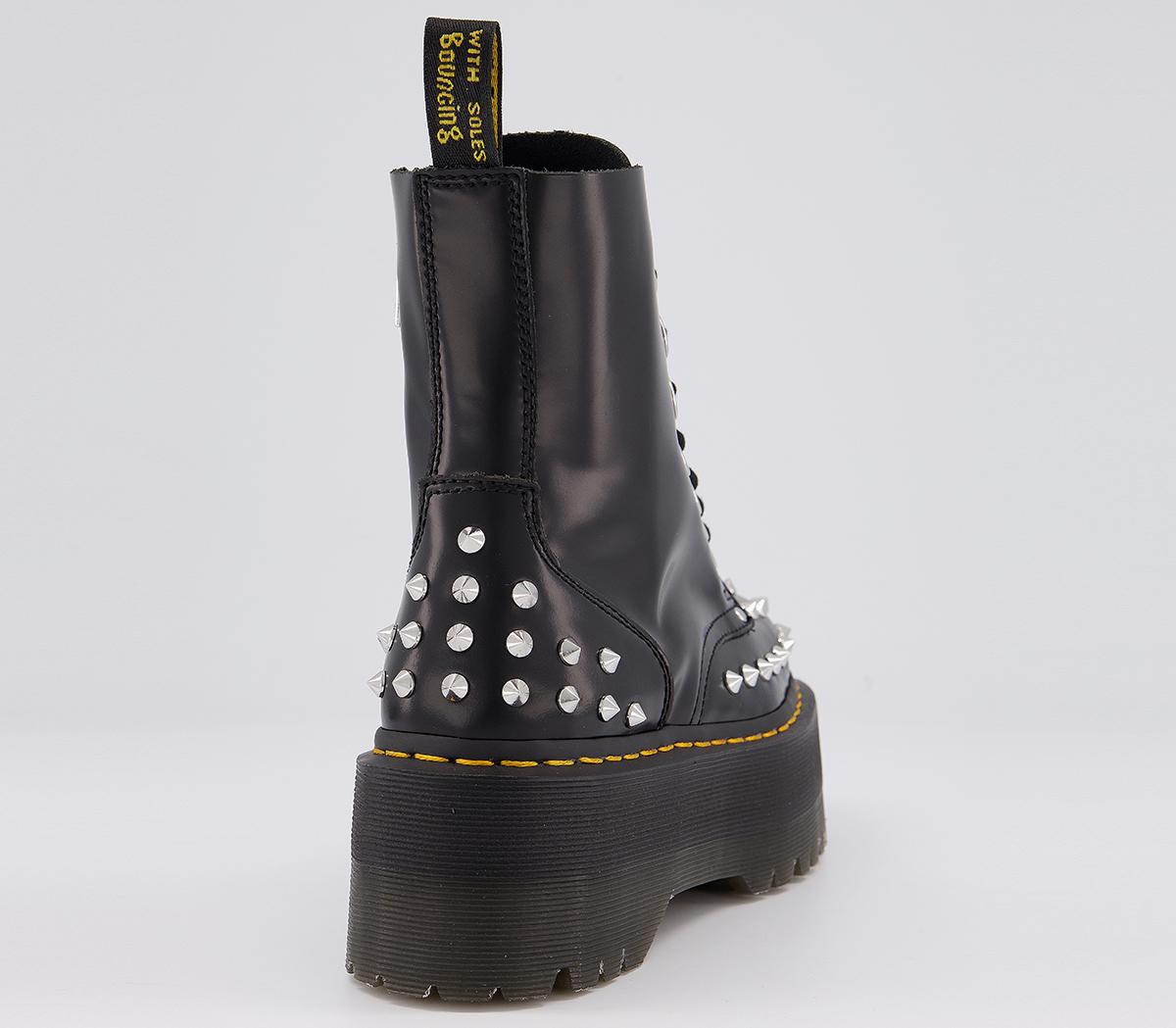 Dr. Martens Jadon Max Stud Boot Black - Women's Ankle Boots