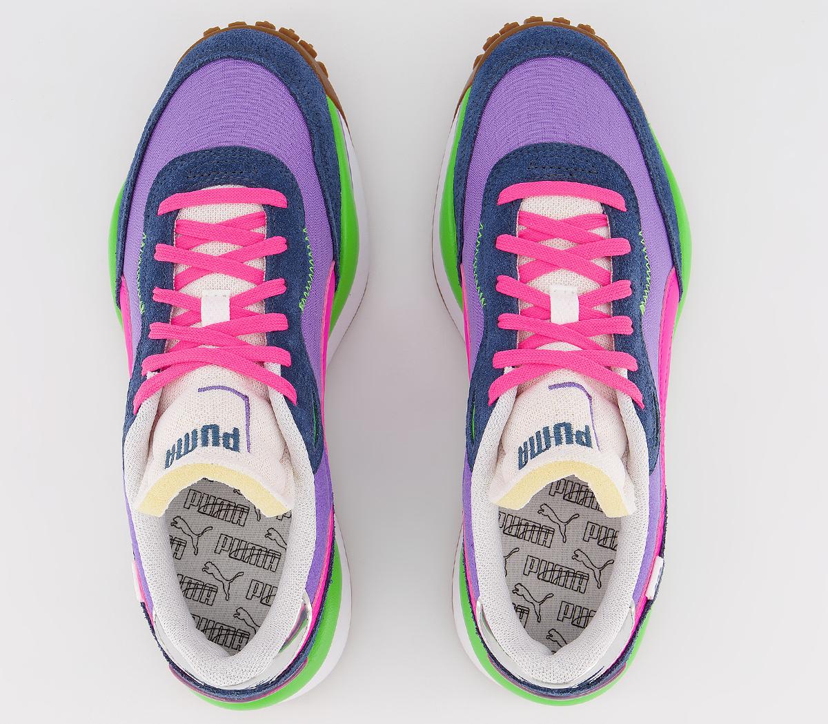 Puma Raspberry Trainers PUMA Style Rider Trainers Dark Denim Luminous Purple - Women's Trainers