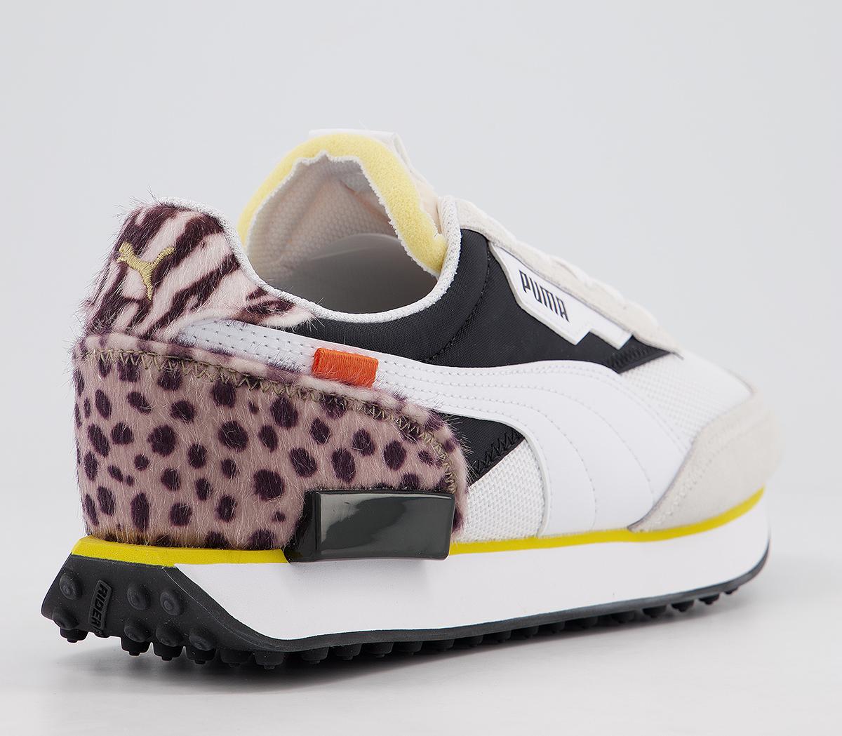 Puma Future Rider Trainers Puma Future Rider Trainers White Black Leopard