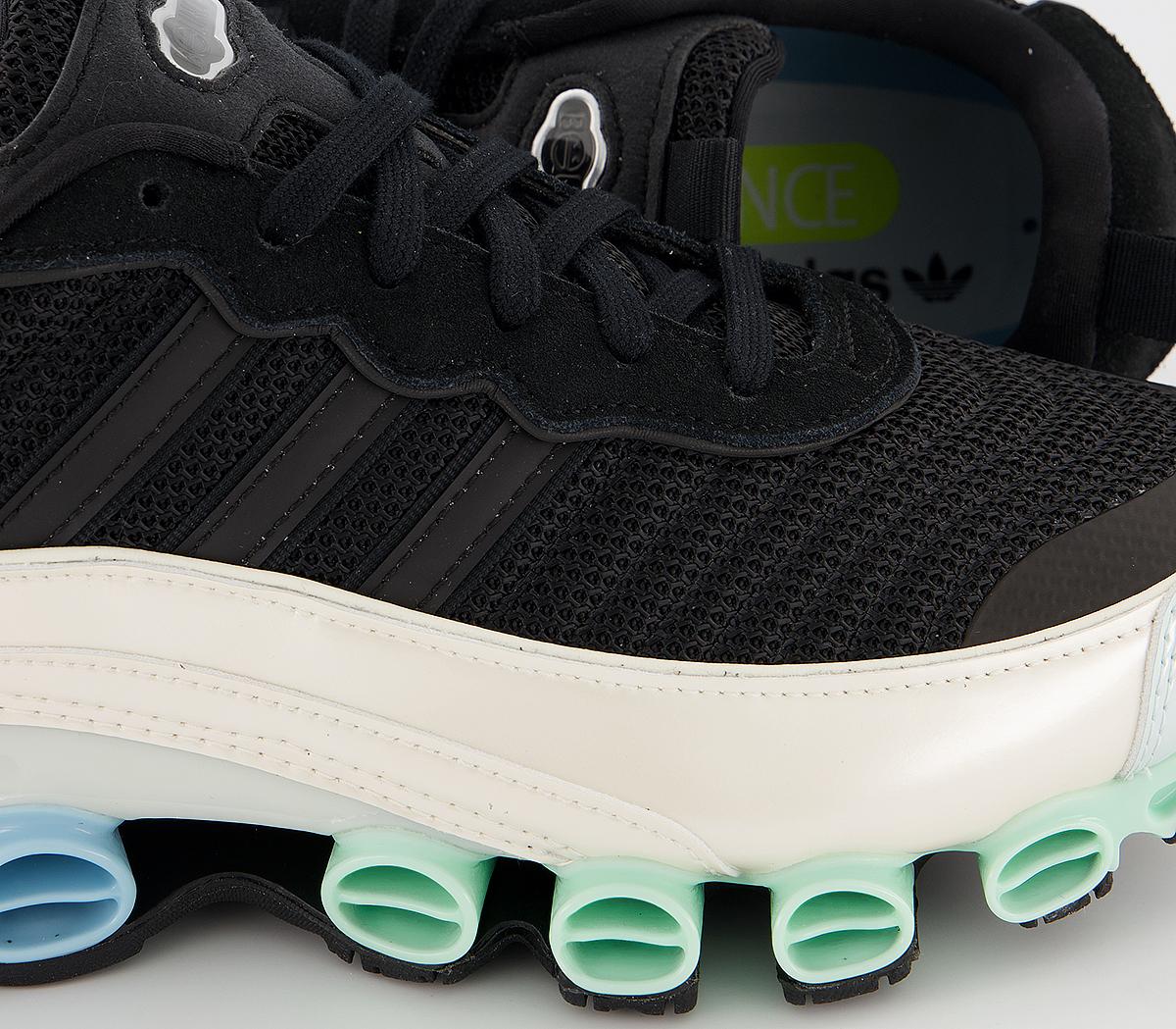 adidas Bounce Trainers Black White Cyan Coral Unisex Sports