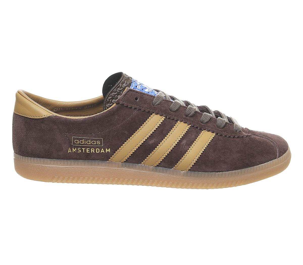 adidas AMSTERDAM ブラウン ゴールド adidas Amsterdam Trainers Dust Rust Brown Mesa - Men's Trainers