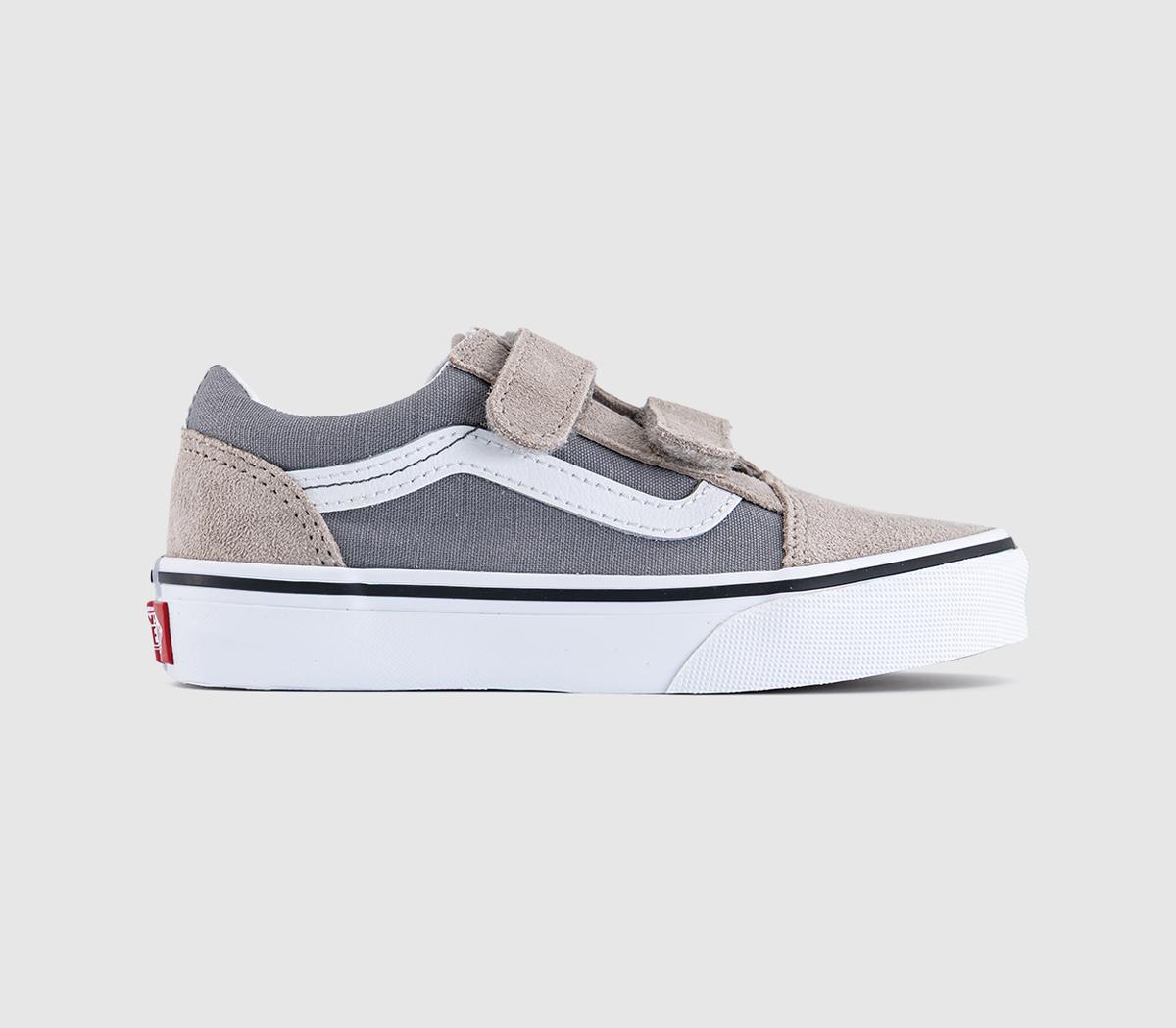 Vans Old Skool V Trainers Two Tone Frost  Grey in Kids  Size 2, Office Shoes