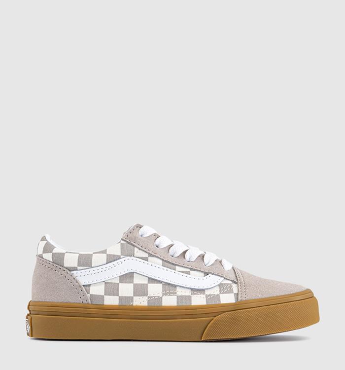 Vans Old Skool Kids Trainers Gum Check Mushroom