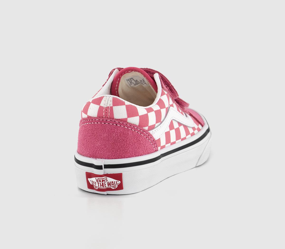 VansOld Skool V Kids TrainersColor Theory Checkerboard Honeysuckle