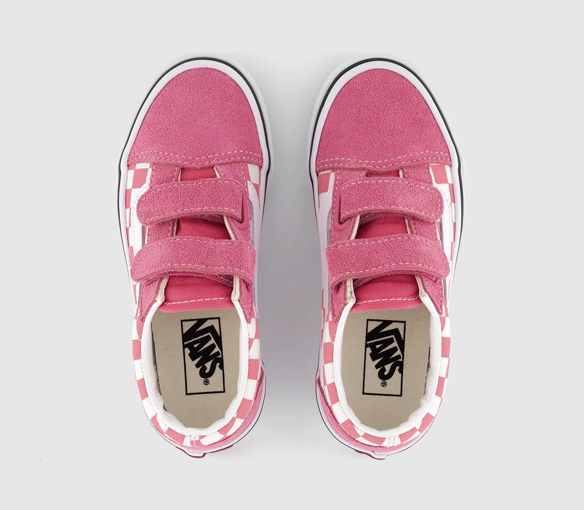 VansOld Skool V Kids TrainersColor Theory Checkerboard Honeysuckle