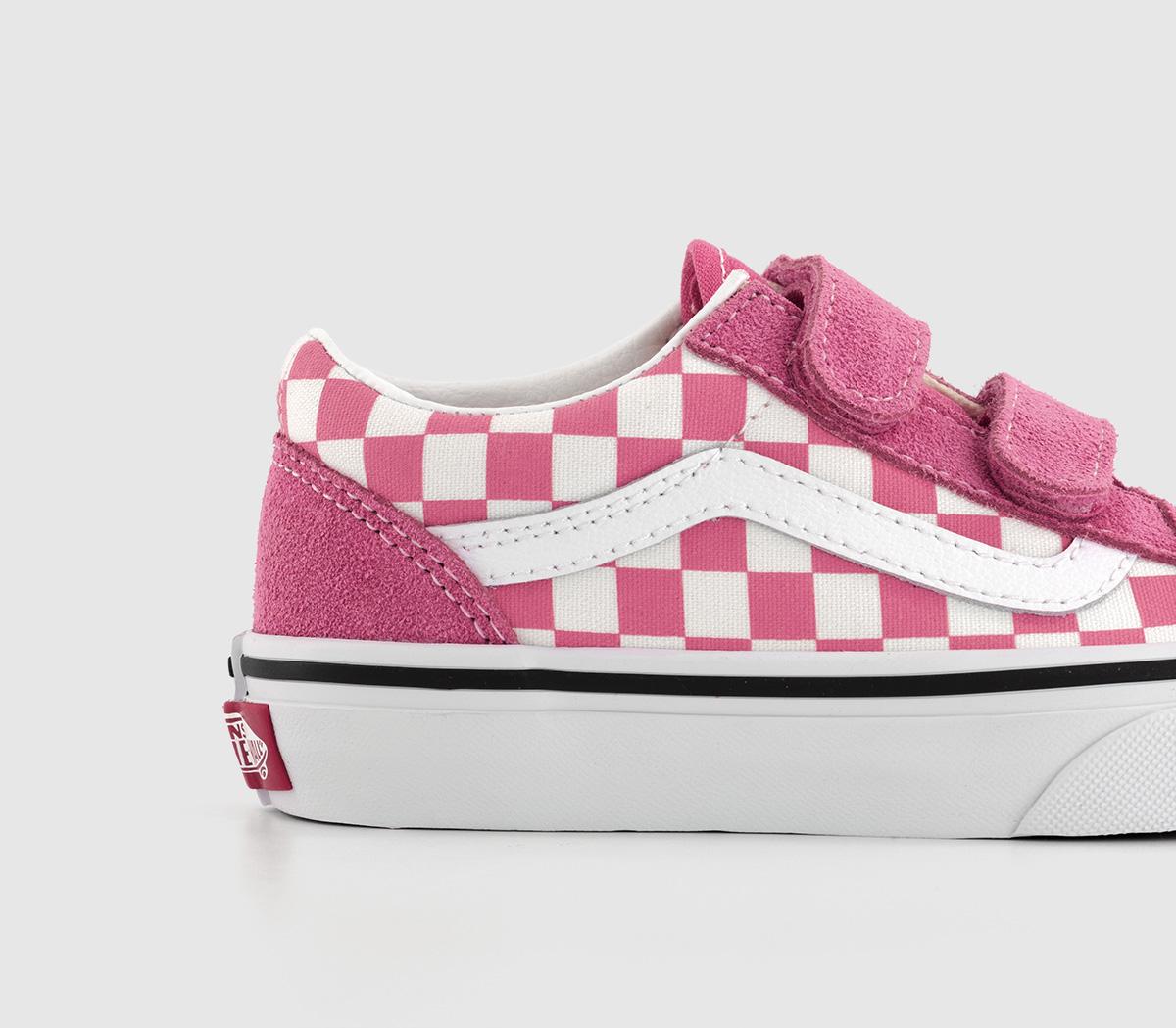 VansOld Skool V Kids TrainersColor Theory Checkerboard Honeysuckle